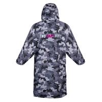 Two Bare Feet Kids Weatherproof Changing Robe & Changing Mat - Grey Camo / Raspberry Extra Image 1 Preview